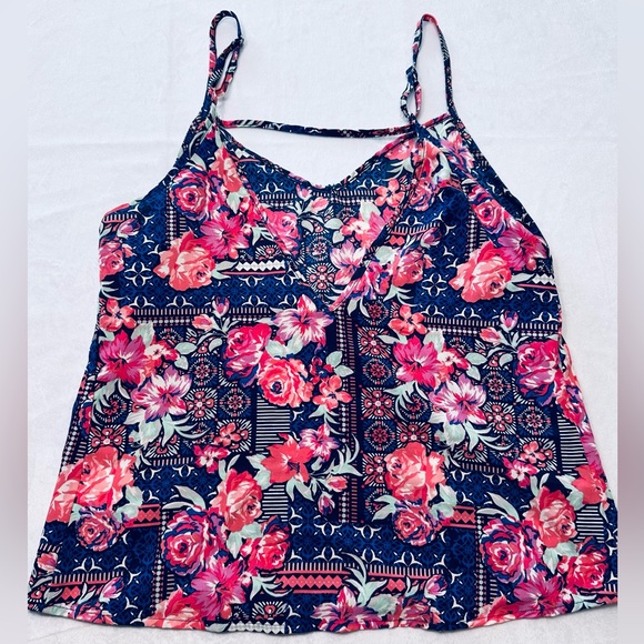 Derek Heart Pink Blue Tank Womens Size Small - Picture 2 of 5